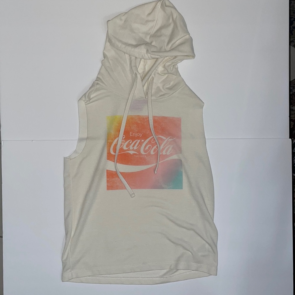 Juniors Coca Cola Multicolor Muscle Tank Top with Hoodie